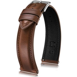 Getalia® Luxurious leather Watch Band, Top Grain Genuine Leather Vintage Oil Wax, 18mm 19mm 20mm 21mm 22mm Quick Release Replacement Retro Straps for Men and Women, Thick & Soft (Brown Width:22mm)