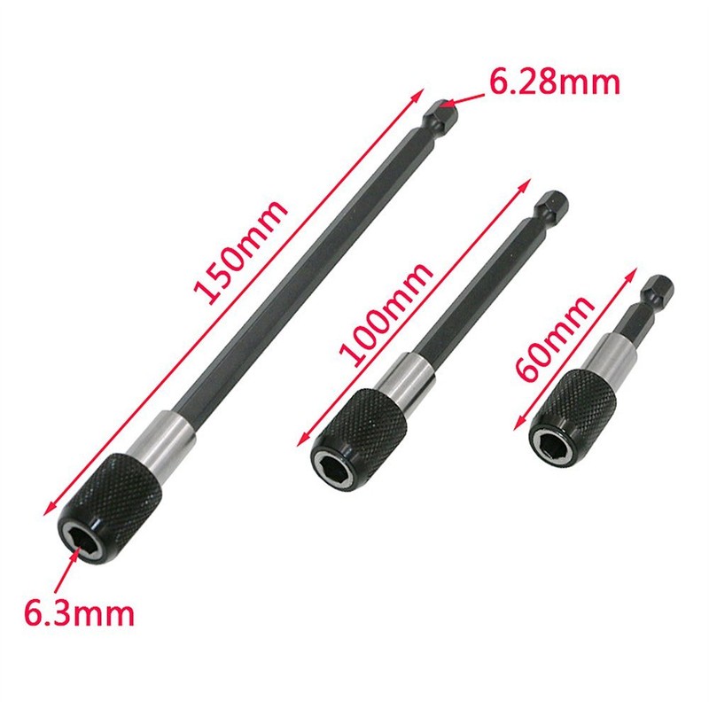 Eyech 3Pcs 1/4 Inch Hex Shank Magnetic Drill Bit Extension