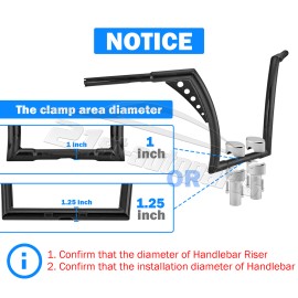 21ST For Harley Softail  Slim Heritage Classic 2" Top Cover Risers 1" Handlebar Clamp