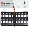 tutata Portable Zippered Key Case, Leather Key Organizer with Handle,