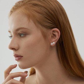 9 Pair Titanium Steel Earrings,Silver Stud Hoop Earrings Set,Titanium Earrings,Hypoallergenic Earrings,Surgical Steel Cartilage Earrings,Flat Back Earrings,Ball Opal Ball Cubic Zirconia Sleep Earrings