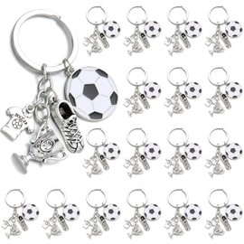 PHAETON 20PCS Soccer Ball Keychains Football Key Chain Sports Party Favors Sports Ball Key Ring for Party Favors, Team Souvenir, Sport Rewards, Event Giveaways, Soccer Fan Gifts