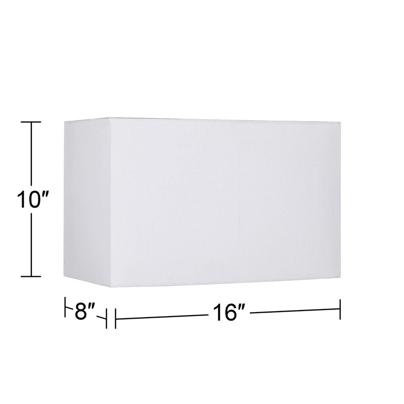 White Large Rectangular Hardback Lamp Shade 16" Wide x 8"