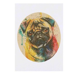 'Pug Portrait' Temporary Tattoo - Water Resistant, Skin-Safe, Non-Toxic Transfer (TO00083635)