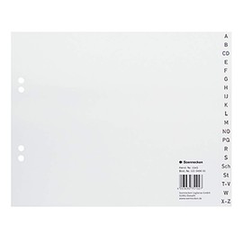 Soennecken 20 x Register 1543 DIN A4 A-Z Half Height Polypropylene White 22.5 x 18 cm (W x H)