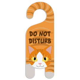 GRAPHICS & MORE Orange and White Cat Do Not Disturb Plastic Door Knob Hanger Sign - Do Not Disturb