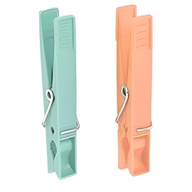 PARENCE. 24 Plastic Clothes Pegs for Indoor and Outdoor Use 7 x 1 cm Versatile and Practical Clothes Pegs Orange and Green