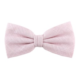 TigerTie Plain Bow Tie, Pre-Tied Bow, 100% Linen + Storage Box, pink