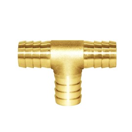 Joywayus 5PCS 5/8" Hose Barb, Tee T 3 way Union Fitting Intersection/Split Brass Water/Fuel/Air