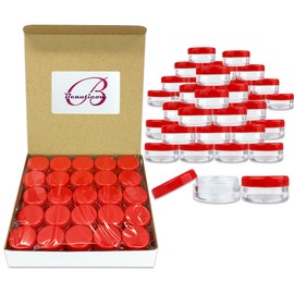 Beauticom 50 Pieces 5 Gram/5ML Plastic Makeup Cosmetic Lotion Cream Sample Jar Containers