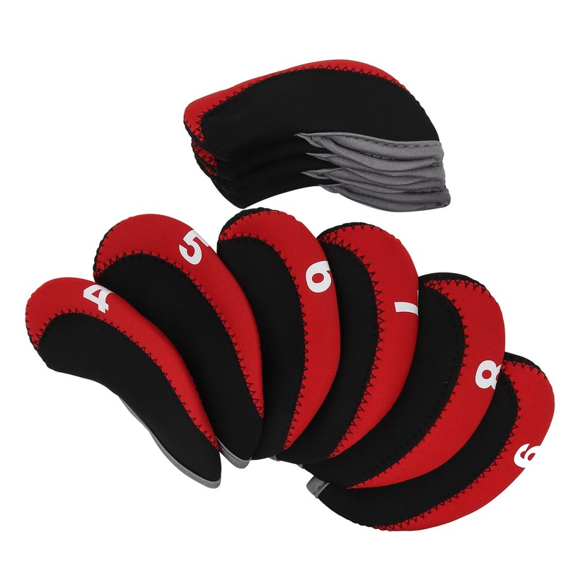 10Pcs/set Leather Golf Club Iron Head Covers Golf Putter Club