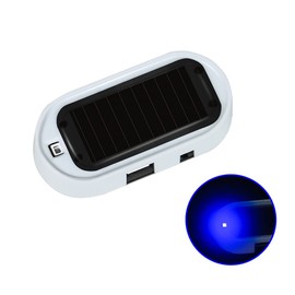 ihreesy Car LED Alarm Lamp,Solar Power LED Flashing Light Simulated Dummy Alarm Warning Light Warning Flash Lamp for Auto Vehicle Truck SUV,Blue