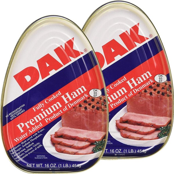 DAK Premium Canned Ham 16oz Fully Cooked, Ready To Eat (2 Pack)