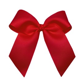 WD2U Girls Large 6" Grosgrain Knotted Hair Bow with Tails on Alligator Clip (Red)