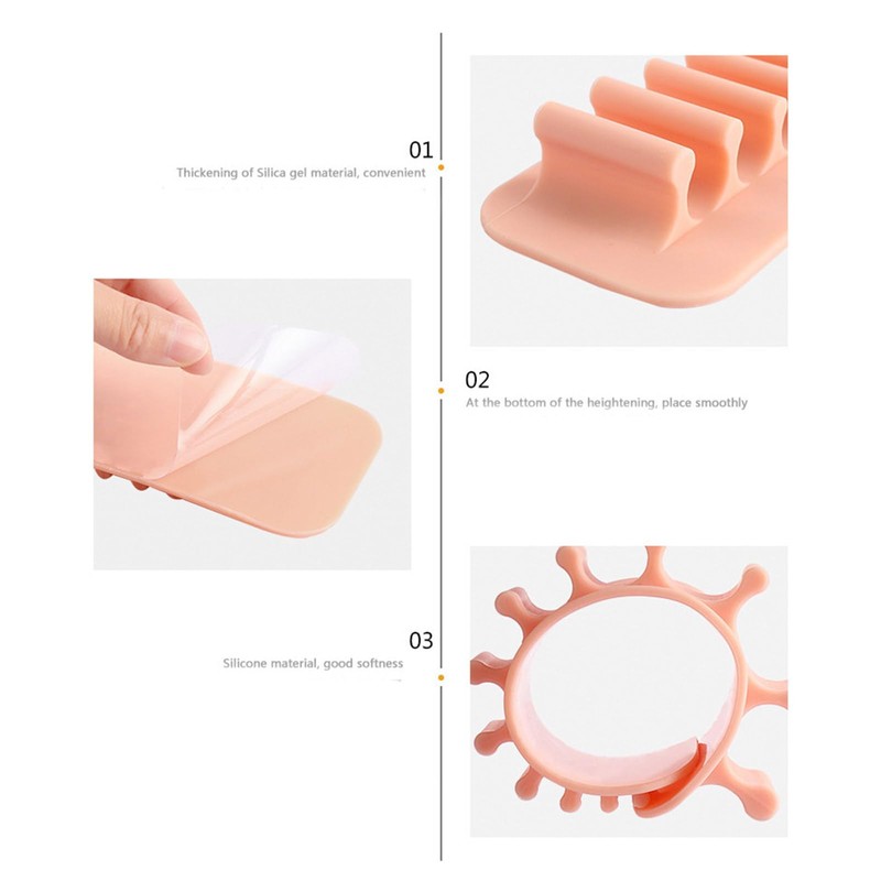 MEELYHOME Wall-Mounted Makeup Brush Organizer Silicone Cosmetic Brush Storage Rack