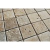 2x2 Walnut Tumbled Aged Travertine Mosaic Tile Wall and Floor