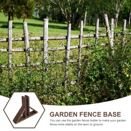 Baluue Solid Wood Fence Post Support Bracket for Garden Fence Panel Wooden Lattice Stand Base Triangle Shaped Post Anchor for Outdoor Patio and Yard