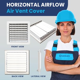 10" x 10" Duct Hole Aluminum Single Deflection Adjustable Air Supply Register, Decorative HVAC Vent Cover, Ceiling & Wall AC Deflector, Heating & Cooling Supply with Multi-Shutter Damper – ACLAMINAIRE