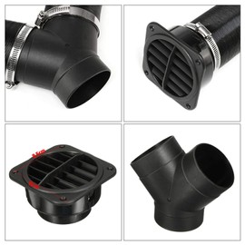 Car Heater Pipe,75mm Car Auto Heater Pipe Duct T/Y Piece Warm Air Outlet Vent Hose Set for Parking