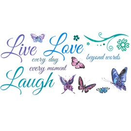 Live Love Laugh Wall Stickers, Motivational Wall Decal Quote Sticker Family Inspirational Quotes Wall Art Lettering Saying Wall Decal Art for Bedroom Living Room Office