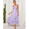 Womens Square Neck Sun Dresses 2025 Summer Floral Print Tiered
