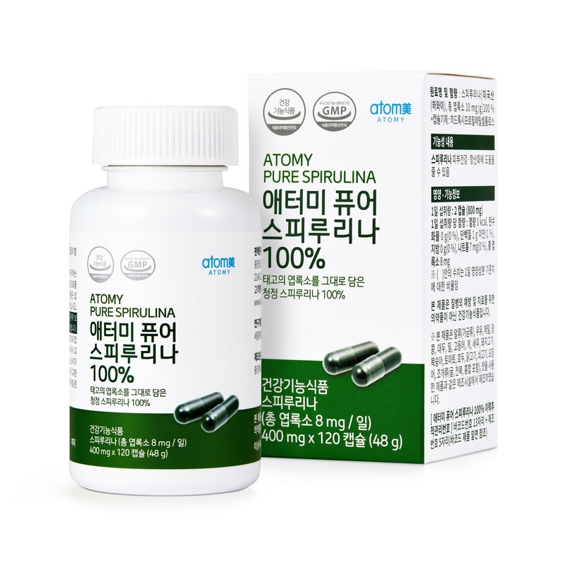 Atomy Pure Spirulina 100 (400mg x 120 capsules) / 애터미