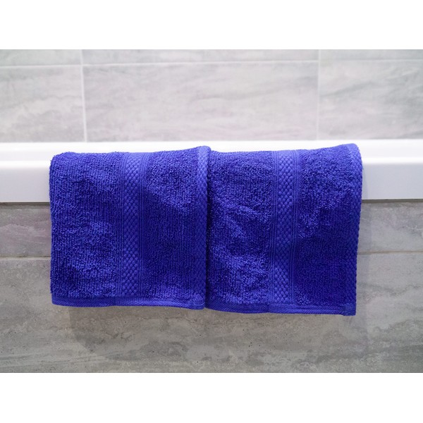 Lex's Linens Pack of 2 100% Combed Cotton Royal Blue