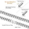 KRKC&CO 14mm Cuban Link Chain, Silver Color Stainless Steel Men's