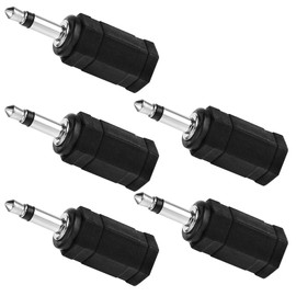3.5mm Mono to Stereo Adapters, 5 Pack 1/8" Mono Male Plug to 1/8" TRS Stereo Female Jack for Headphone Radio