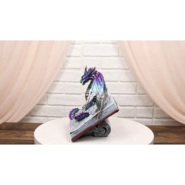 Guardian Of Bibliography Purple Blue Dragon Emerging Out Of Spell Book Figurine
