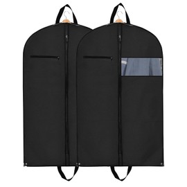 Set of 2 Premium Garment Bags with Carry Handle and Shoulder Strap - High-Quality Suit Bag Clothes Bag Business for Travel and Storage of Suits, Shirts Suit Bag Men