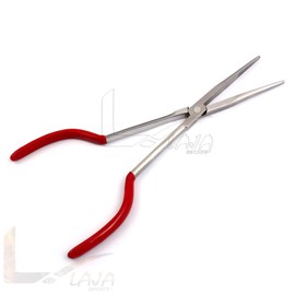 LAJA Imports 11 Inch Long Straight Nose Pliers Red Grip