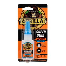 Gorilla Ultimate Super Glue, Clear Glue, 15 Grams (Pack of 1) - Fast-Setting Cyanoacrylate for Quick Fixes & Repairs with Anti-Clog Cap