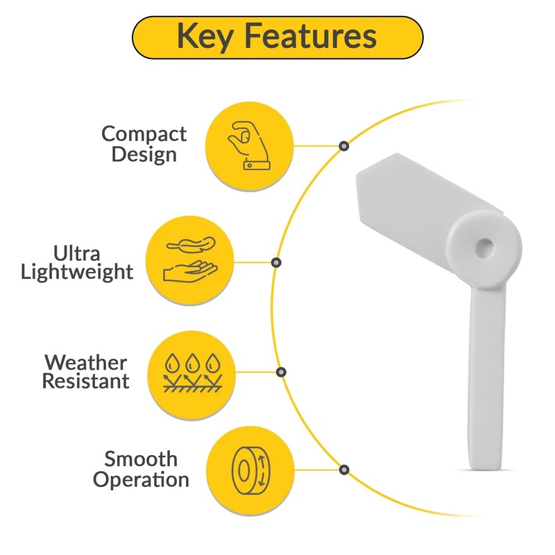 Brixwell Window Screen Pointer Swivel Latch,White Finish, Plastic Cam Action