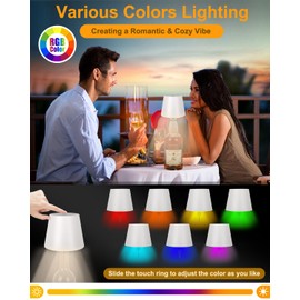 EOGOW Wireless Bottle Lamp, 3 Color Dimming Rechargeable Wine Bottle Lights with RGB Breathing Light for Bars Restaurants Fathers Day Birthday Christmas (White)