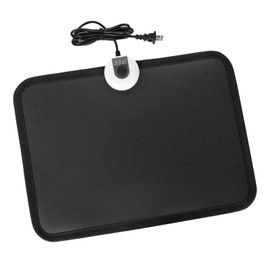 TISHIJIE Electric Heated Floor Mats - AC 110V Foot Heater, Heated Foot Warmer Mat Under Desk for Office and Home (Black)