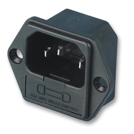 Multicomp IEC C14 AC Power Entry Jack Outlet  Chassis Panel  Mount with Fuse Holder