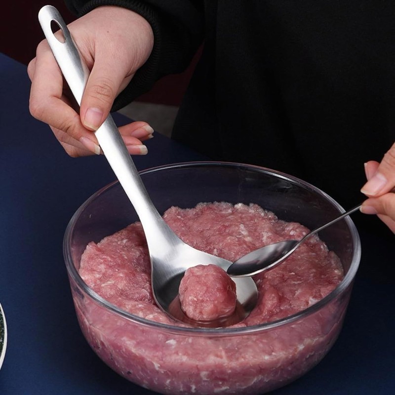 2Pcs Cactus Peeler Spoon, Stainless Steel Rice Meat Dumplings Spoon