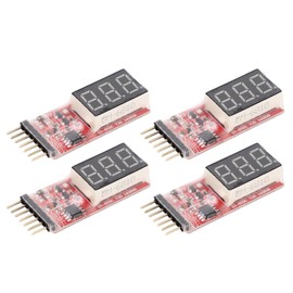 4pcs Battery Monitor Battery Voltage Meter Gauge Digital Battery Capacity Indicator for 7.4V‑22.2V 2S‑6S Lithium Battery