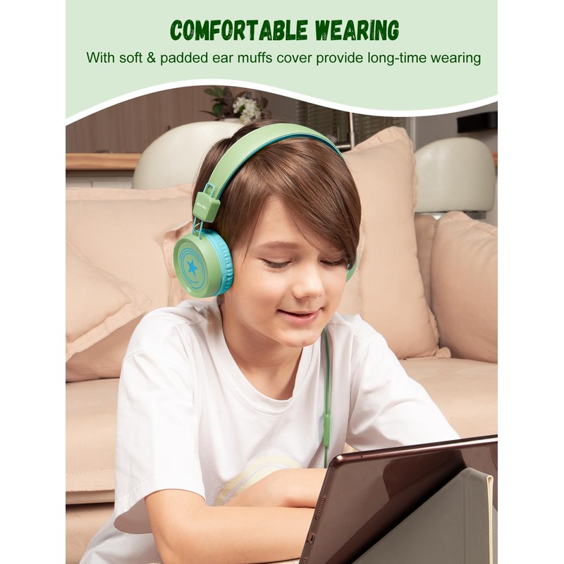 New bee Kids Headphones for School with Microphone KH20 HD