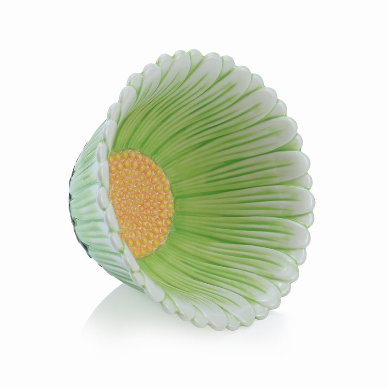 SOCOSY Green Daisy Shaped Salad Bowls, Pasta Bowls, Ceramic Serving