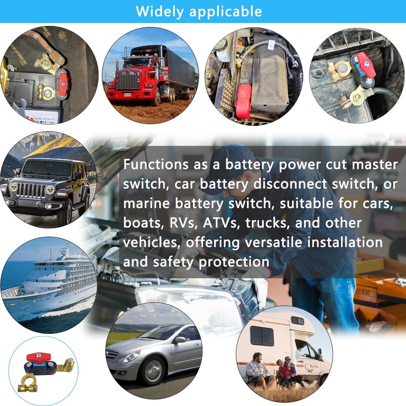 Battery Disconnect Switch 12V Heavy Duty, Adjustable Rotating Battery Cut