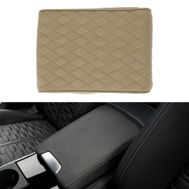 X AUTOHAUX Car Center Console Cover Car Armrest Cover 12.60"x8.27"x1.97" Beige Napa Leather