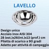 Caravan / Motorhome Sink Stainless Steel Round 260 mm, Depth