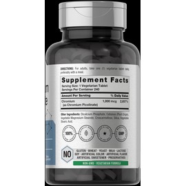 Horbäach Chromium Picolinate 1000mcg | 240 Tablets | Vegetarian | Non-GMO | by Horbaach