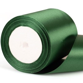 10cm Wide Dark Green Ribbon Thick Christmas Ribbon for Gift Wrapping, 4 inch Thick Deep Green Christmas Satin Ribbon for Present Wrapping Ribbon Xmas Wedding Car Bow Bouquet Crafting Decoration Ribbon