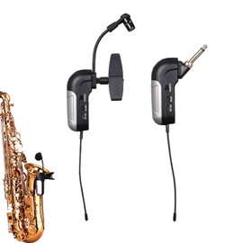 Saxophone Wireless musical instrument pickup, Professional Microphone Wireless Instrument UHF Pickup Mic Receiver & Transmitter System, Clip-on for Saxophone/French Horn/Trumpet wind instruments