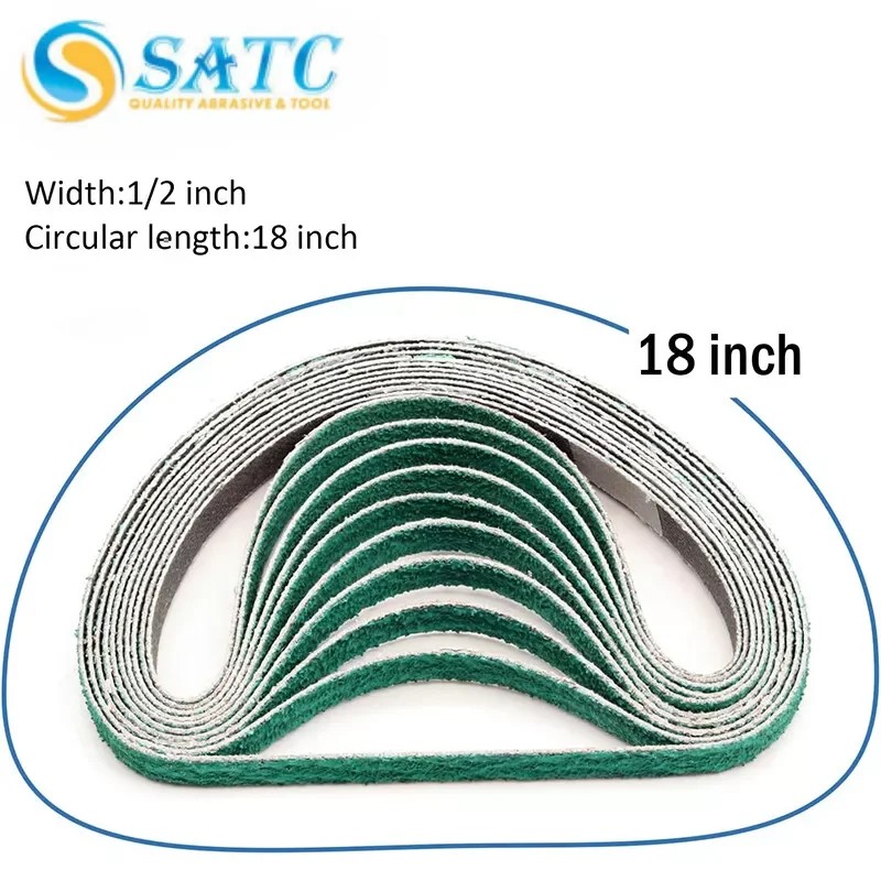 1/2'' X 18'' Premium Zirconia Sanding Belts,13*457mm 36,60,80,120 Grit, 10