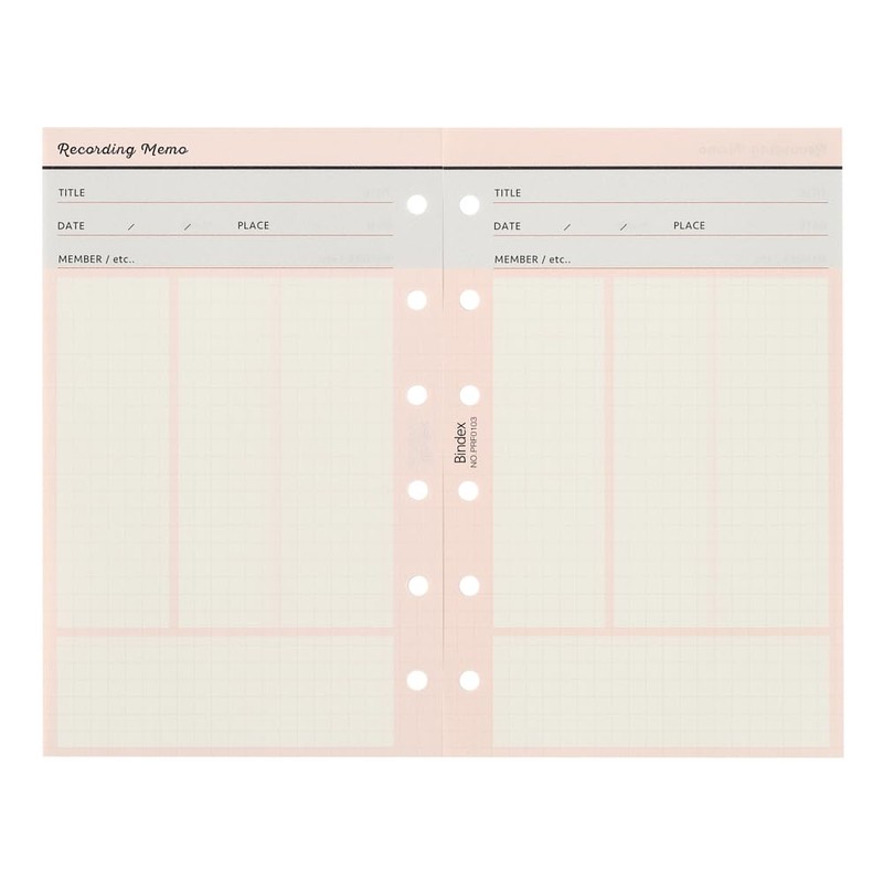 Noritsu PRF0103 Binding Index Personal Organizer, Refill, Mini 6, Recording