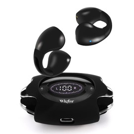 Wigfar Open Ear Headphones True Wireless Bluetooth Headphones, Ear Clip Earbuds, Sweat Resistant, Fast Charging, 24HRS Playtime, Open Ear Earbuds for Workout, Driving, Meeting, (E-88)